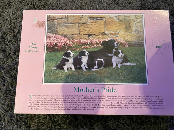 House Of Puzzles - Mother's Pride 1000 Piece Jigsaw Puzzle: Border Collie Family (Used-Complete) 483x686mm