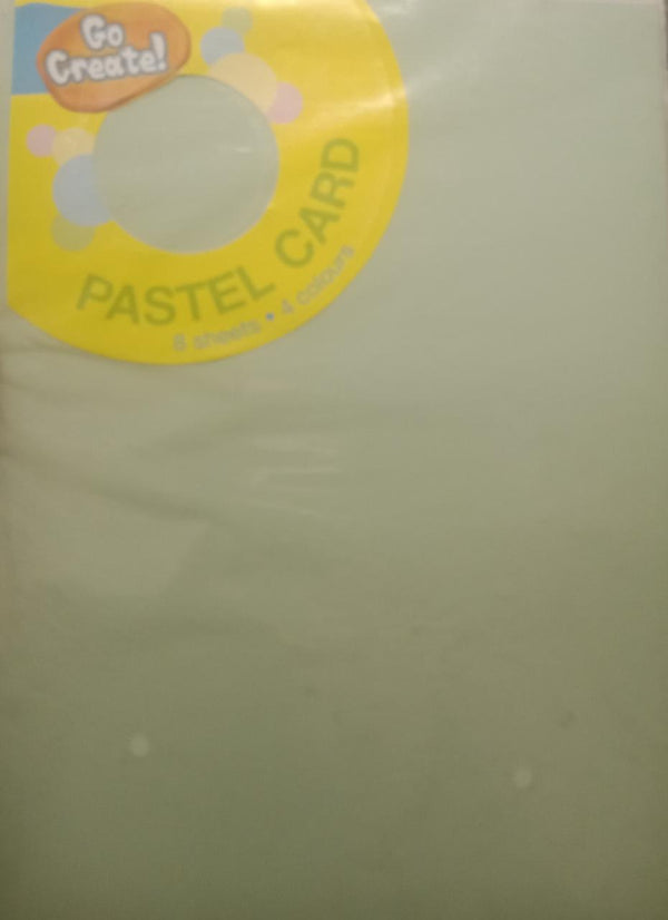 TESCO Go Create ! Pastel Card 8 Sheets 4 colours Office Stationery Coloured Card (Pastel Colours) Pack of 8
