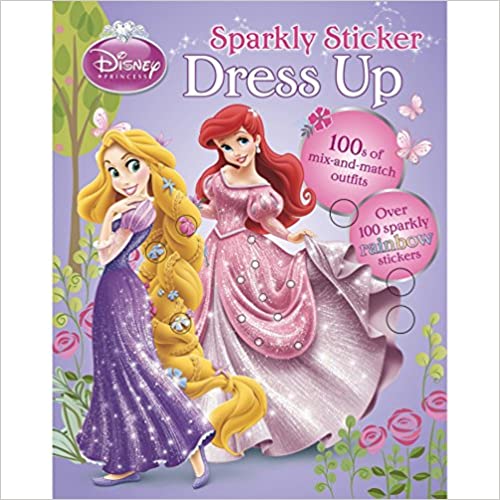 Disney Princess Sparkly Sticker Dress Up (Dress-Up Doll Book)