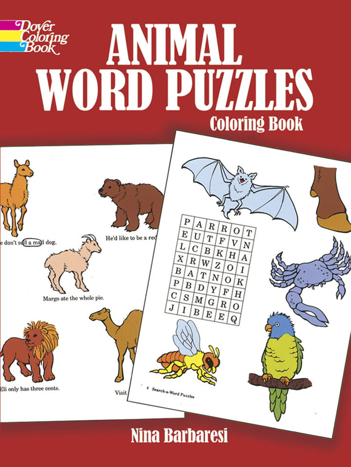 Dover Coloring Book - Animal Word Puzzles Coloring Book (PDF) (Print)